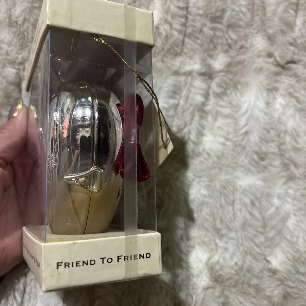 Lenox Wedding Promises Friendship Giving Heart Heart Silverplated Ornament NIB
